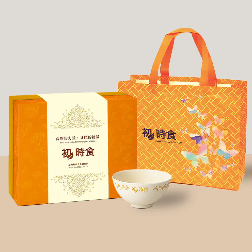 過年送禮首選-四季元氣湯精裝禮盒(4入湯與金鑲邊白瓷碗)