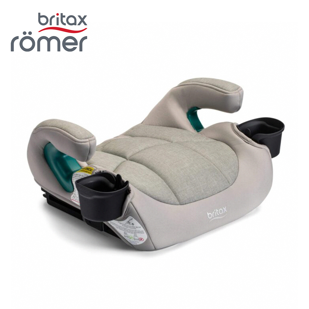 【Britax Römer】 英國 輔助型汽車增高座墊 UpNGo Booster Seat - 卡其灰 (BX05102-9) 附杯架*2