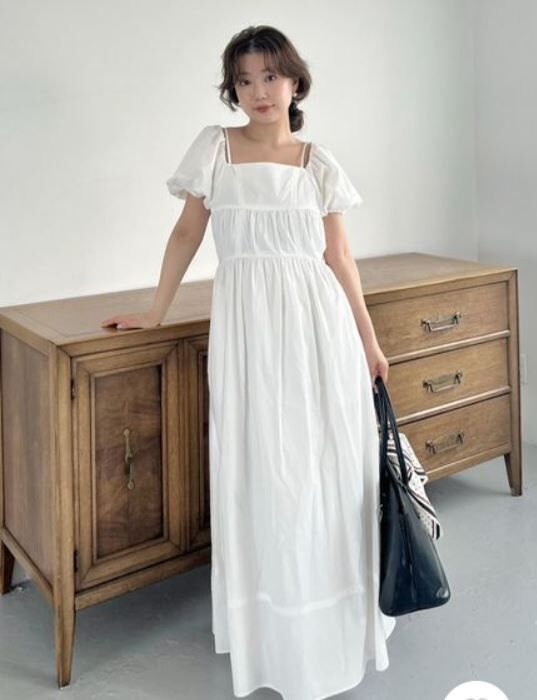 [預購] 折扣SNIDEL 甜美系露肩泡泡袖洋裝