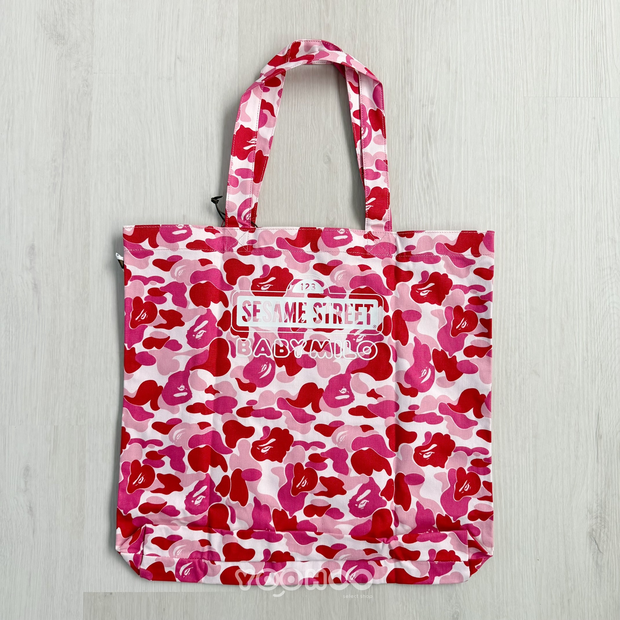 現貨┃BAPE x Sesame Street ABC Camo Elmo 芝麻街 聯名 粉紅 迷彩 托特包 A BATHING APE