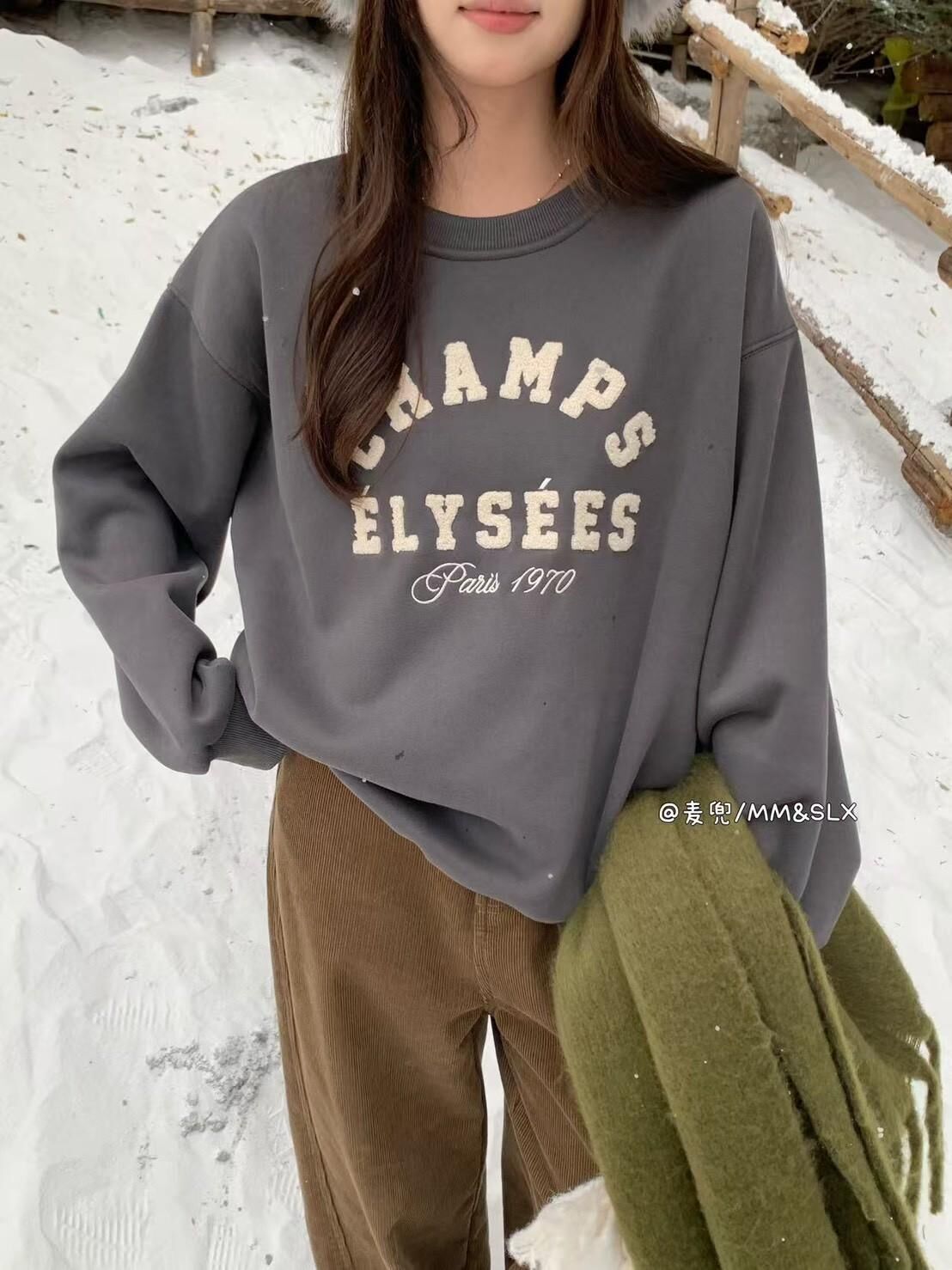 毛巾字母CHAMPS刷毛棉質衣