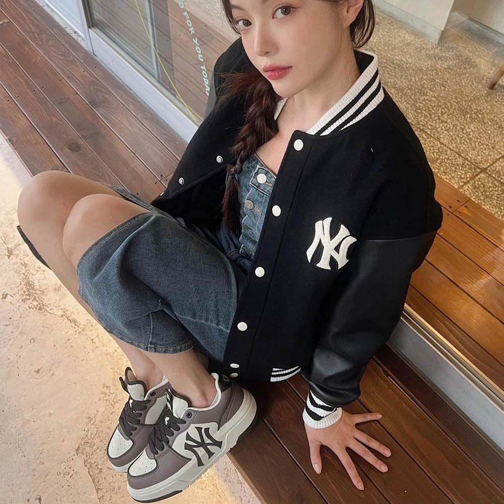 代購- MLB  紐約洋基隊 拼色字母 單排扣棒球服 男女同款