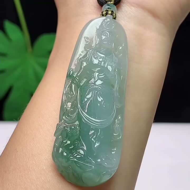 翡翠飄花站觀音,天然翡翠A玉, 緬甸玉, Jade, Jadeite