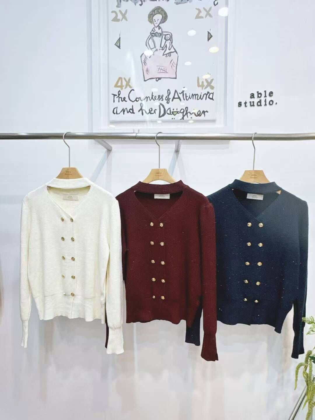 AS5409 領帶金屬雙排釦外套