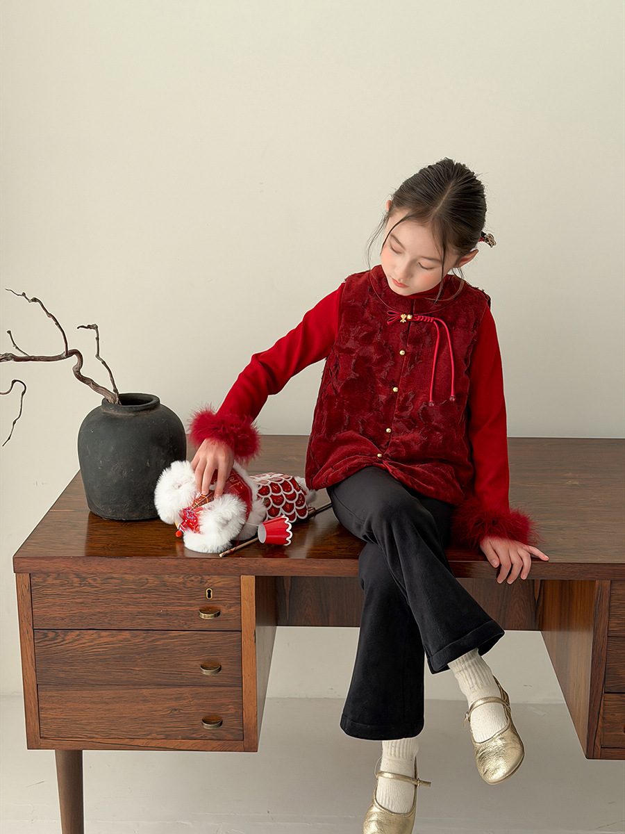 紅運滿滿盤扣背心(90-170)