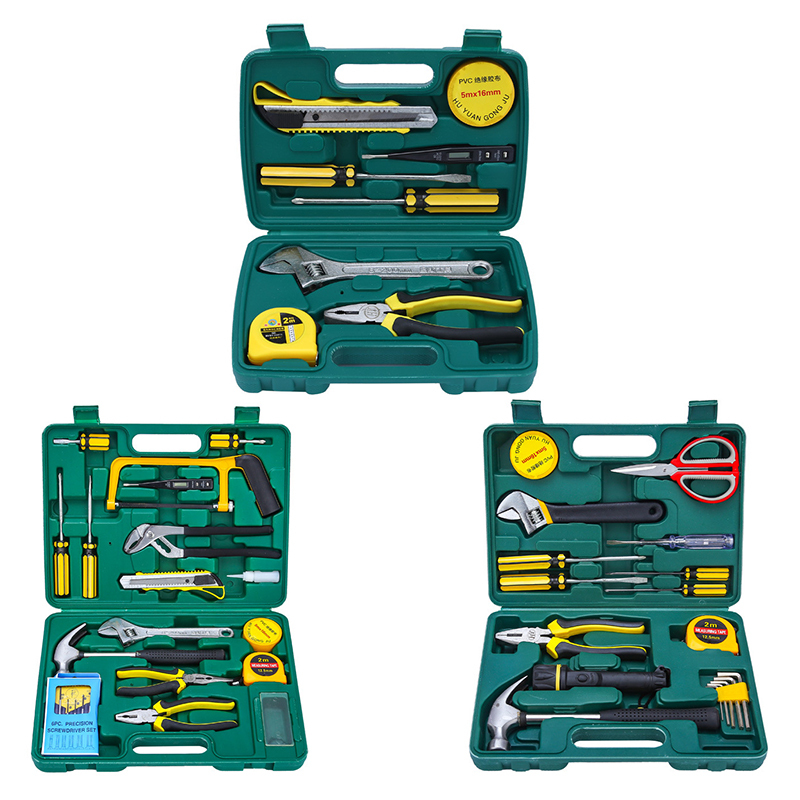 附發票｜HM SET 家用套組｜9、12、18件套組 家用五金工具箱 維修工具套裝 多功能五金工具組合