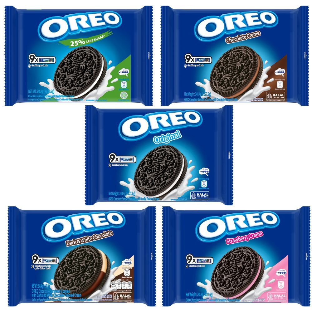 （箱購）OREO奧利奧 夾心餅乾 隨手包248.4g (經典香草/巧克力/草莓/減甜/黑白巧克力) x 12盒/箱