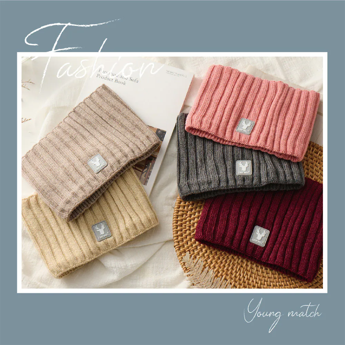 石墨烯瞬熱款 雙層保暖膠標圍脖