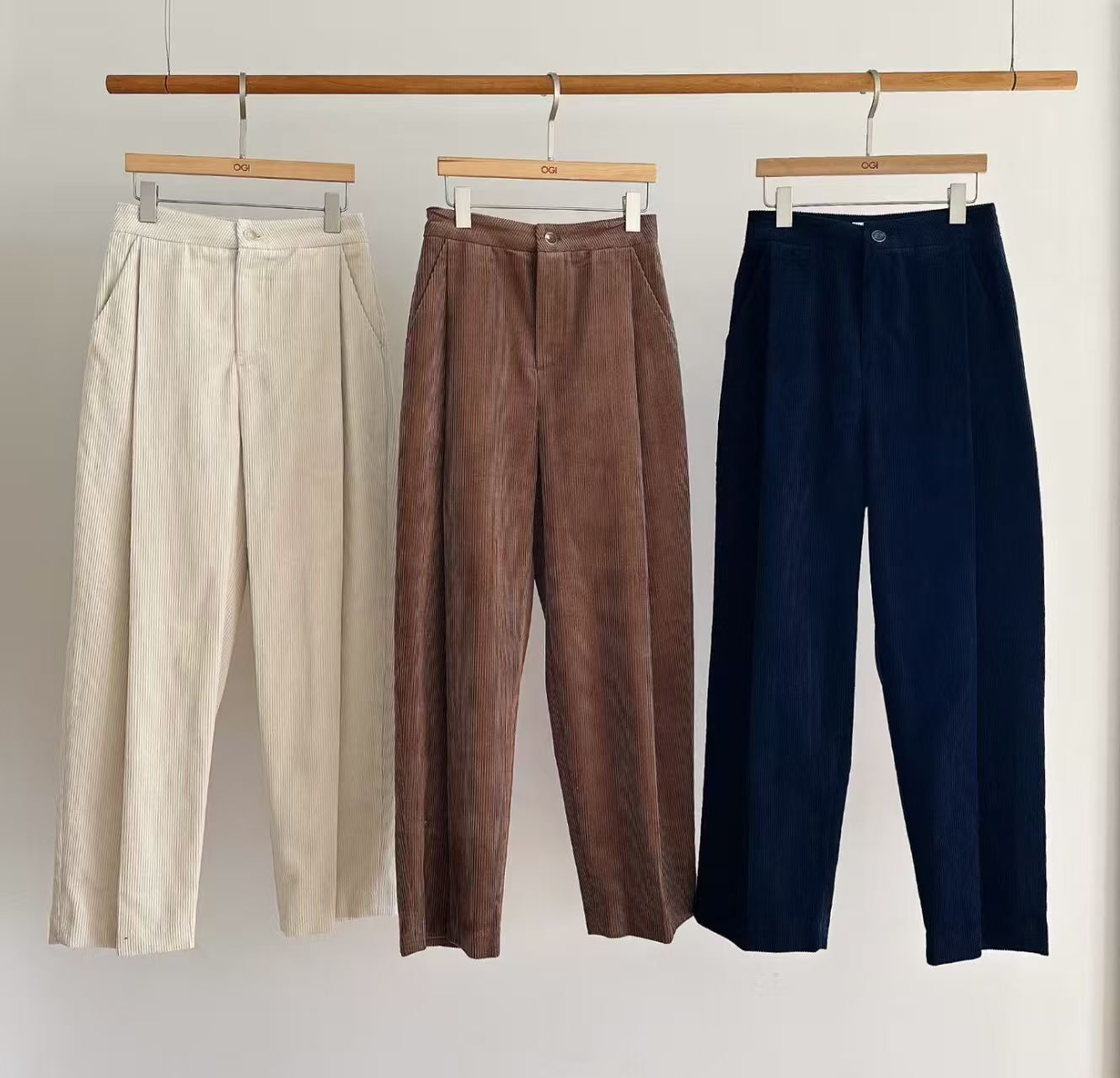 OG5432 燈芯絨壓摺修腳褲