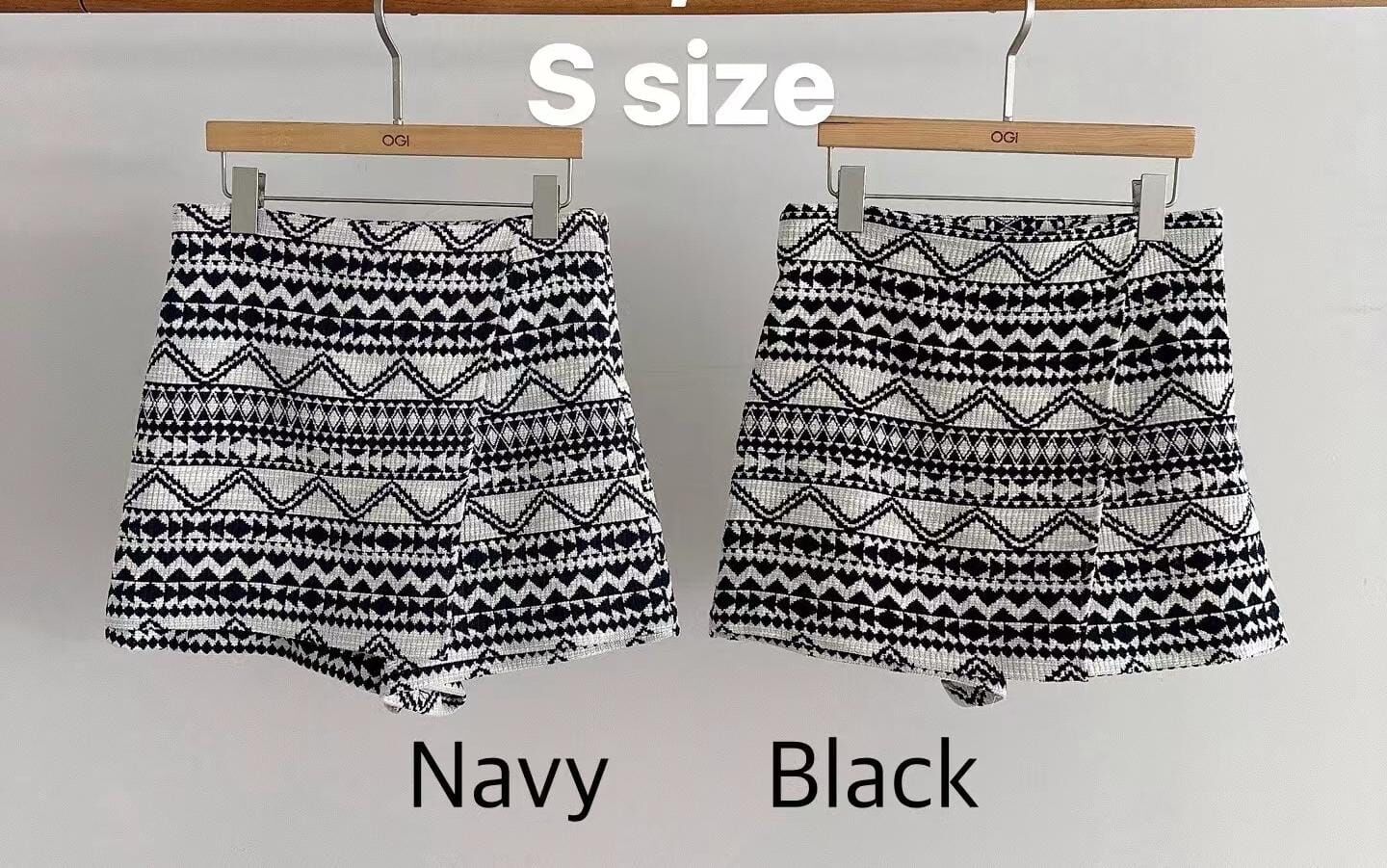 OG5440 幾何橫紋短裙褲 - S *特價* (優惠碼同充值購物金不適用)
