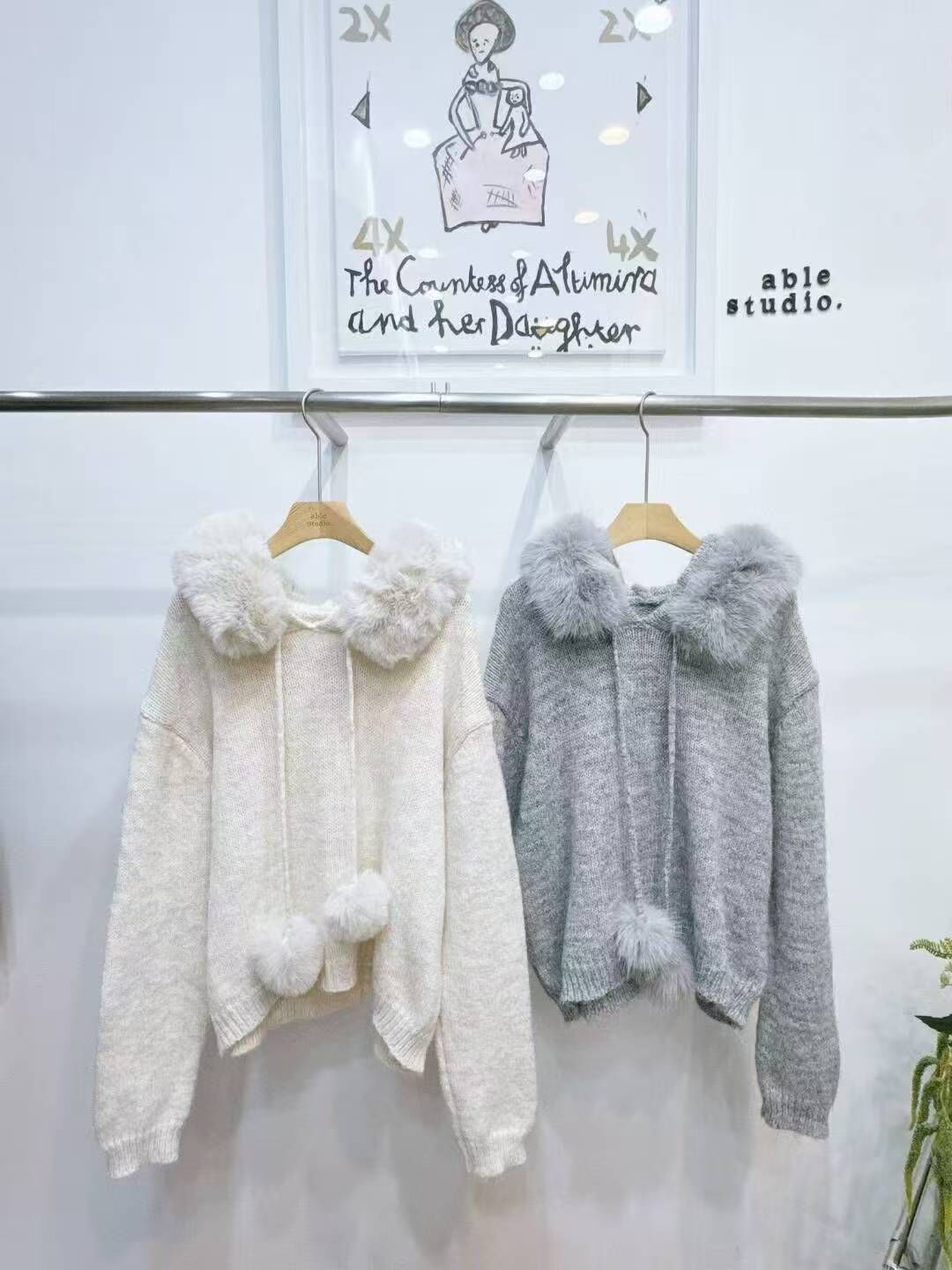 AS5430 毛毛領軟乎乎毛衣