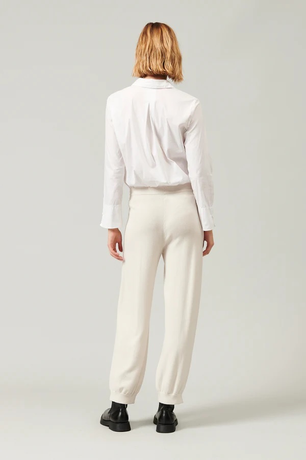 TRANSIT抽繩縮口褲(米白)