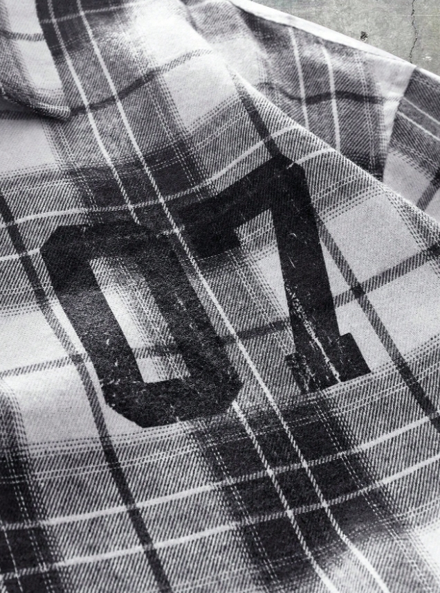 KADMAX大尺碼 - 男士休閒格子前扣短袖TEE〈KSMS2734〉