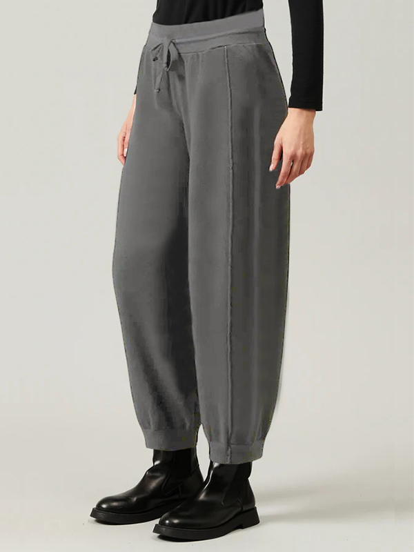 TRANSIT抽繩縮口褲(灰)