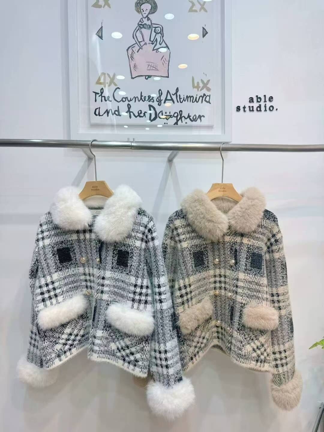 AS5440 英倫風毛毛領口外套