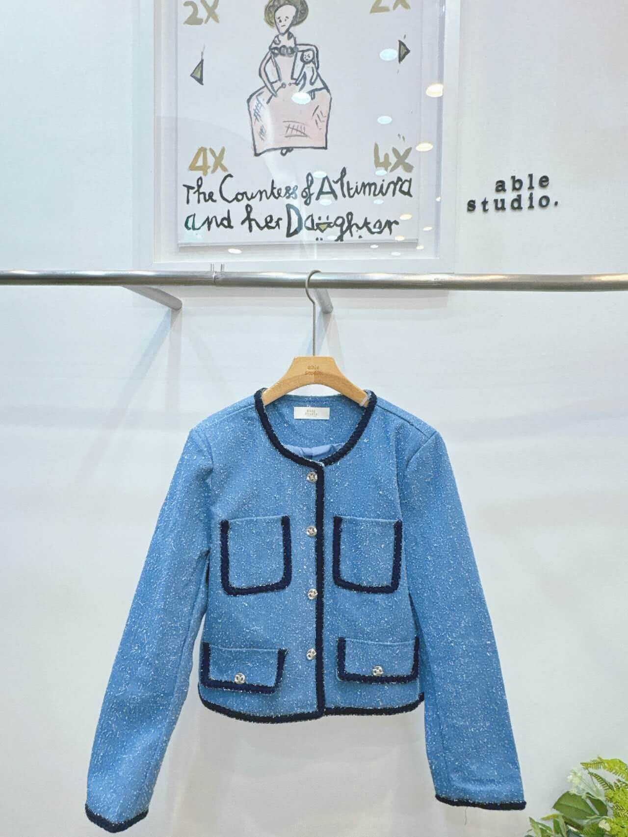 AS5444  小香風銀扣外套