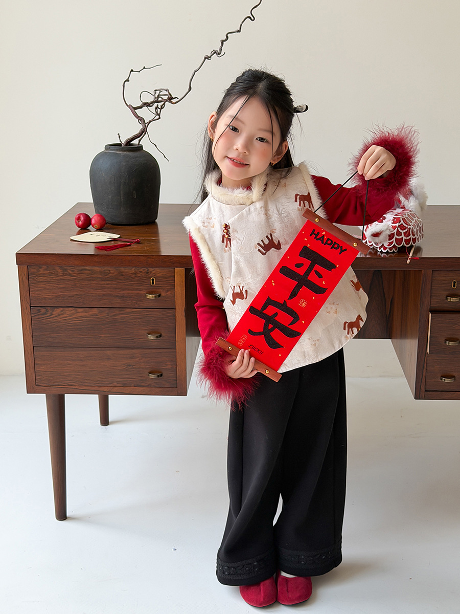 貴氣奢雅水貂毛旗袍背心(90-170)