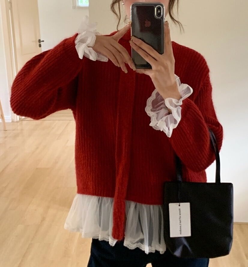 小裙擺長袖毛衣