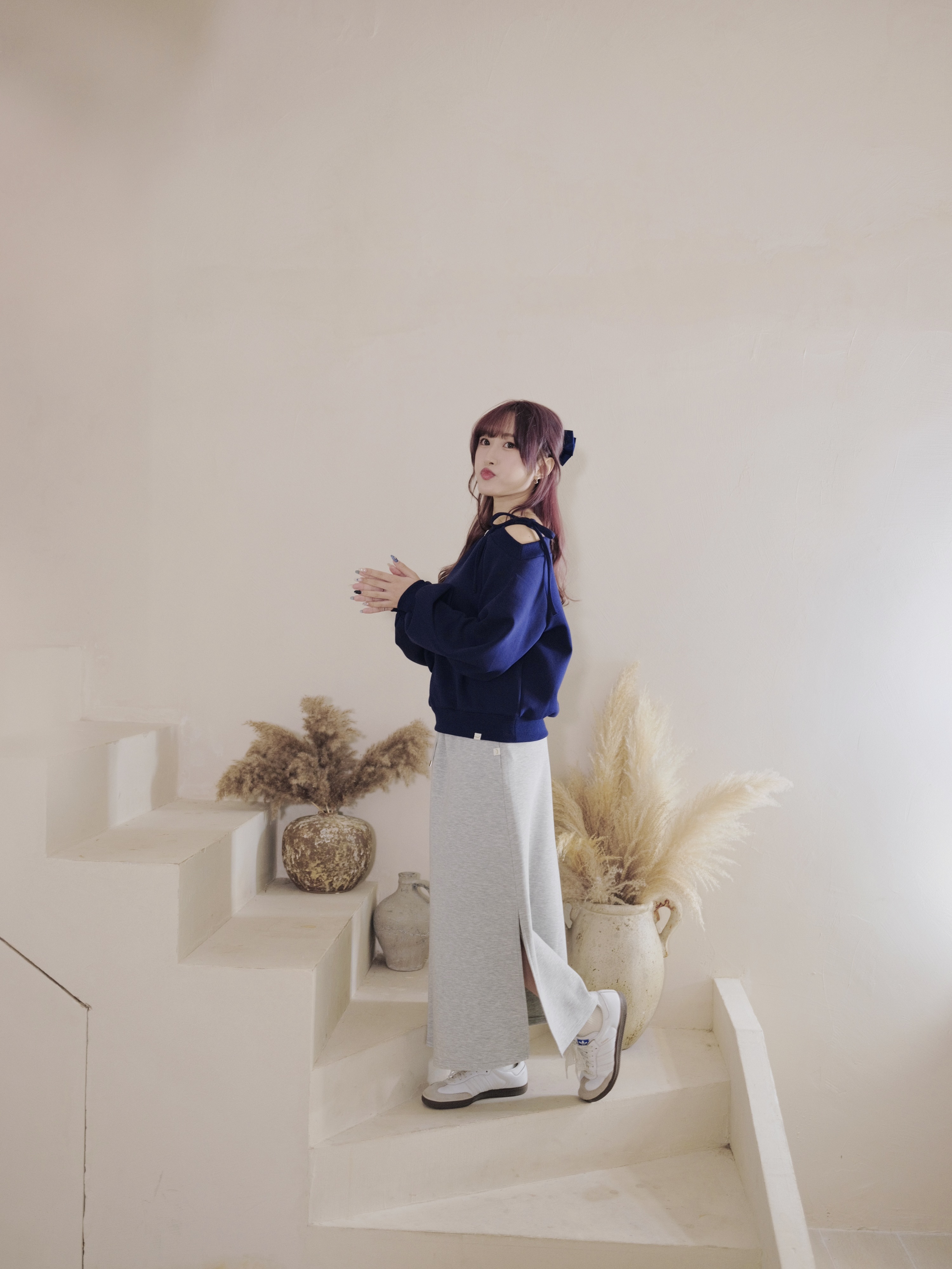 三色 / 雲感太空棉慵懶開叉長裙 / Cloud-Soft Space Scuba Knit Skirt