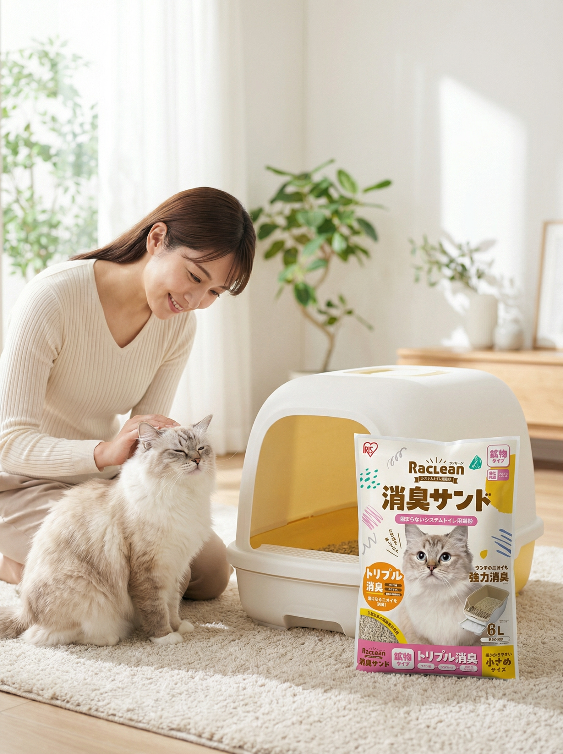 (日本製造及直送) IRIS OHYAMA 系統貓砂 消臭礦物砂 小顆粒 6L