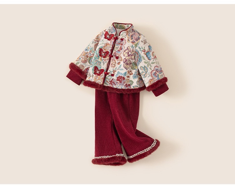 [陸製]過年服｜提花蝴蝶刺繡套裝