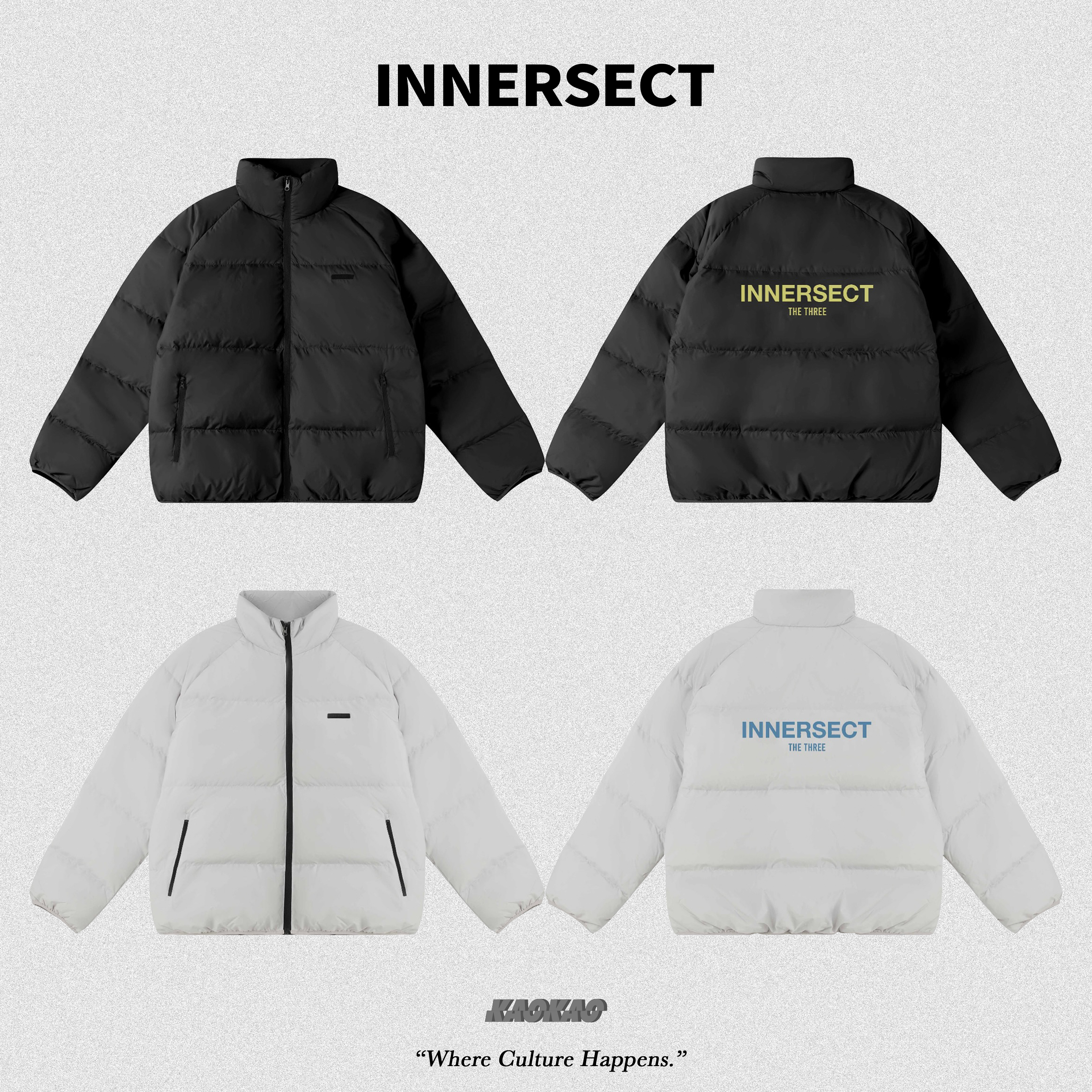 預購1/25抵台 INNERSECT 三生萬物 純色 加厚羽絨服 外套 男女同款【INN24FWTDJ469】
