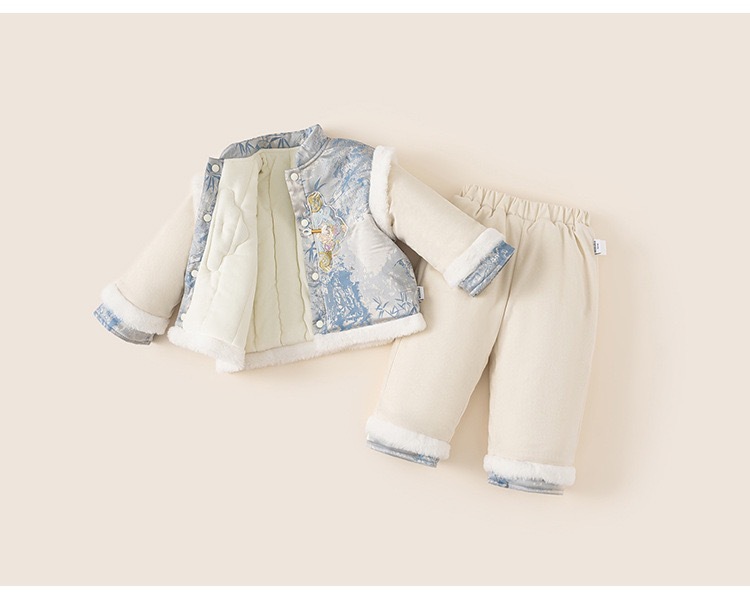 [陸製]過年服｜藍色刺繡套裝