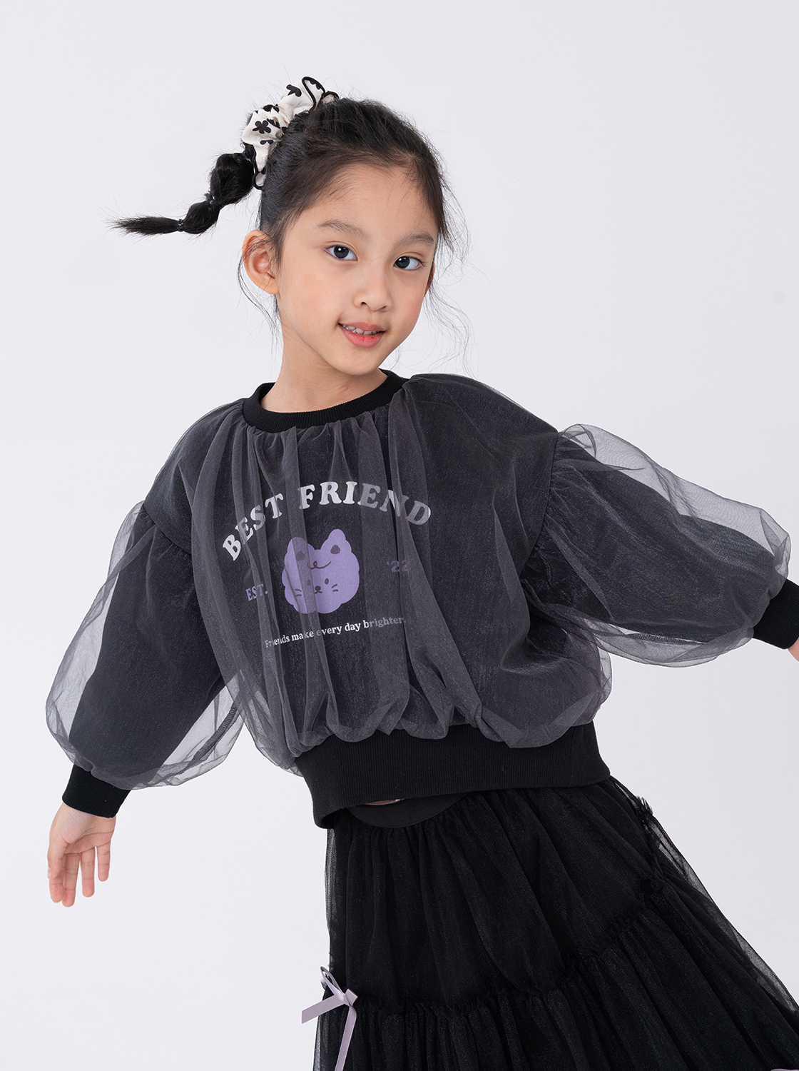 軟軟兔假兩件蓬紗上衣【童裝】