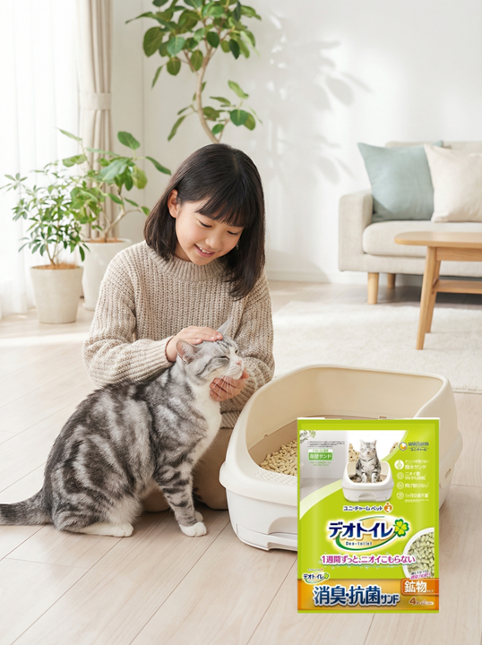 (日本製造及直送)  Unicharm Deotoilet 消臭抗菌礦物貓砂 4L