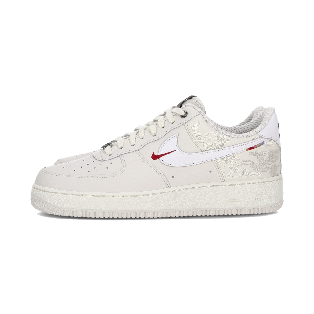 Nike Air Force 1'07 男鞋 白紅色 馬年 新年 刺繡 皮革 浮雕 AF1 休閒鞋 IQ1119-011