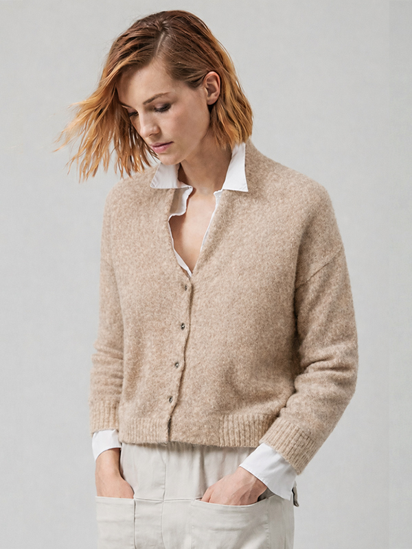 TRANSIT 短毛海外套(卡其)