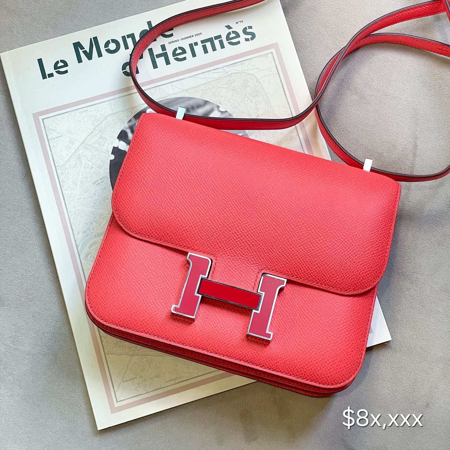Constance Mini Epsom Leather Rose Texas/ Rouge Coeur  HK$8x,xxx   詳情請PM我哋 (HK$2,000 訂金)