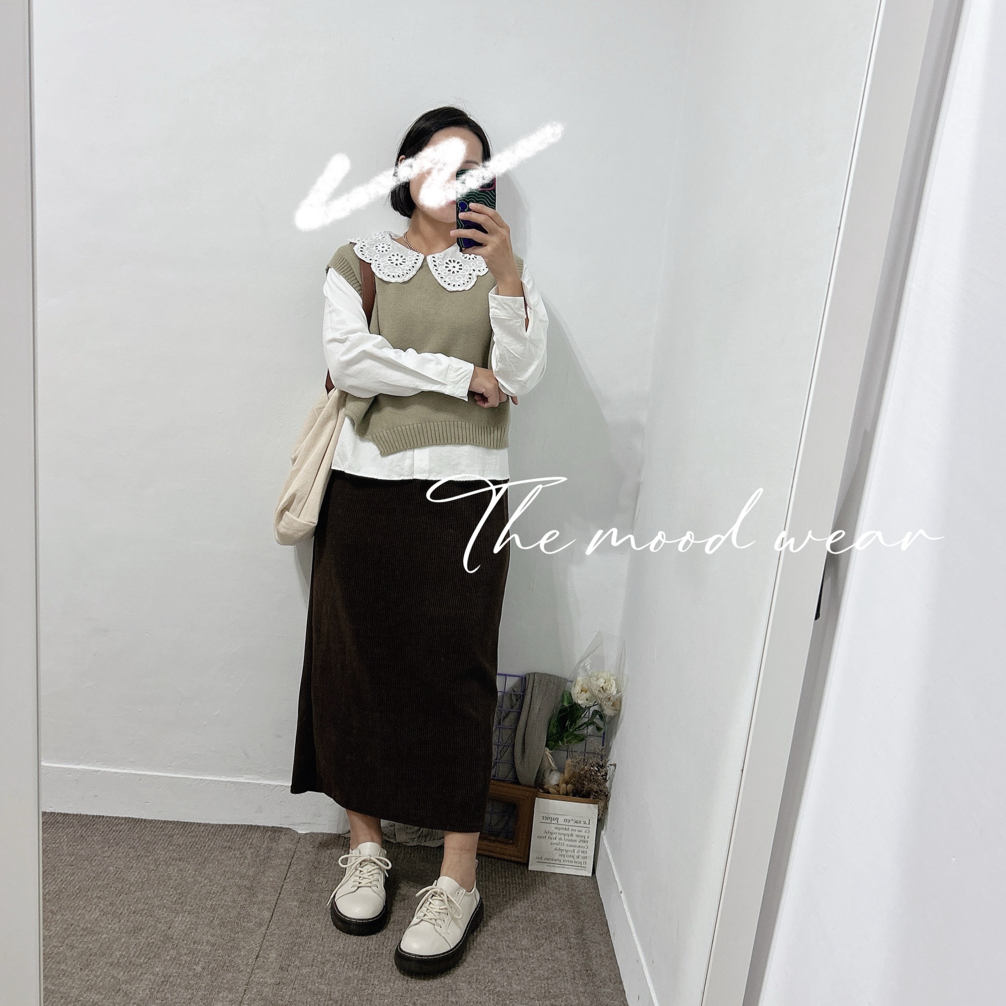 拉長比例 斜切角毛衣背心(深灰/黑/綠)