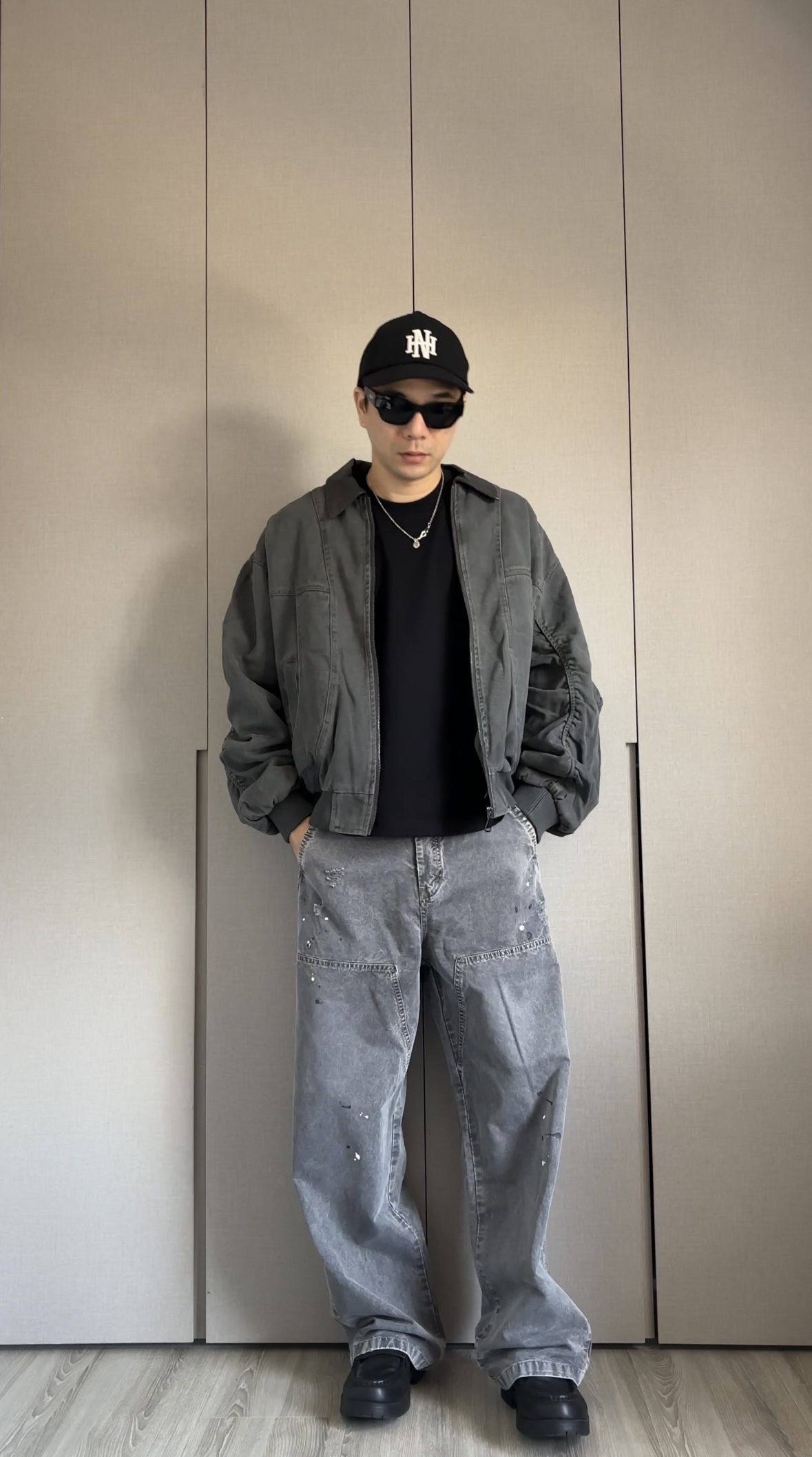 水洗工裝羽絨外套