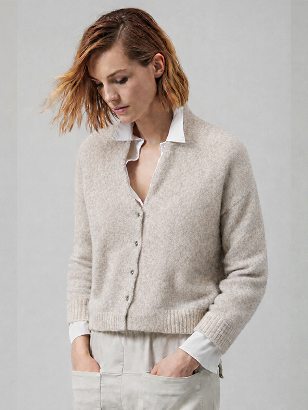 TRANSIT 短毛海外套(米灰)