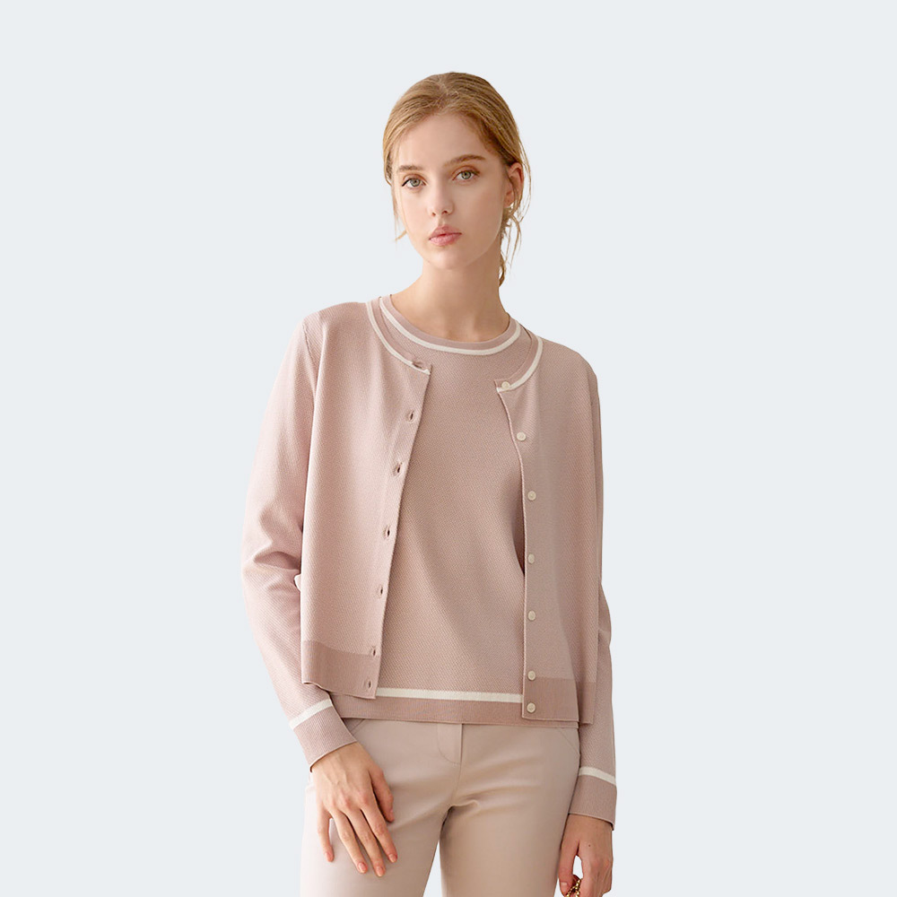 經典小香風長袖針織外套