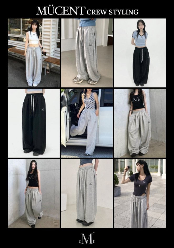 【直播】MUCENT LL010719 SIGNATURE FOUR PINTUCK WIDE 運動褲