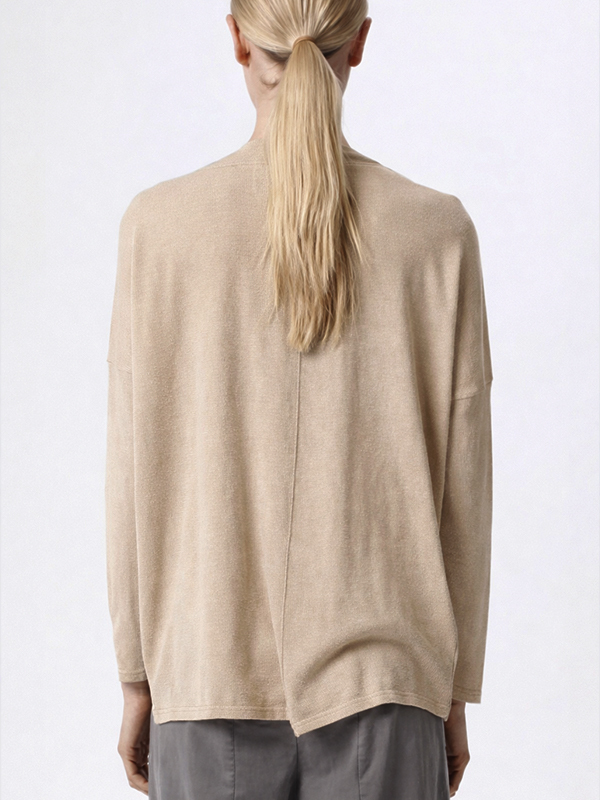 TRANSIT V領針織上衣(卡其)