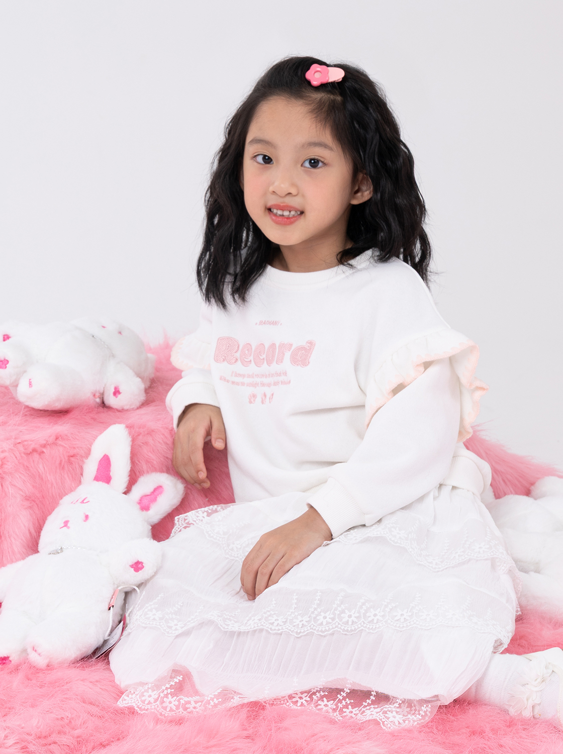 貝殼縫字母印花連帽上衣【童裝】【親子款】