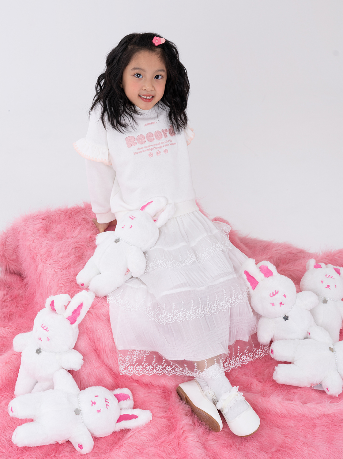 貝殼縫字母印花連帽上衣【童裝】【親子款】