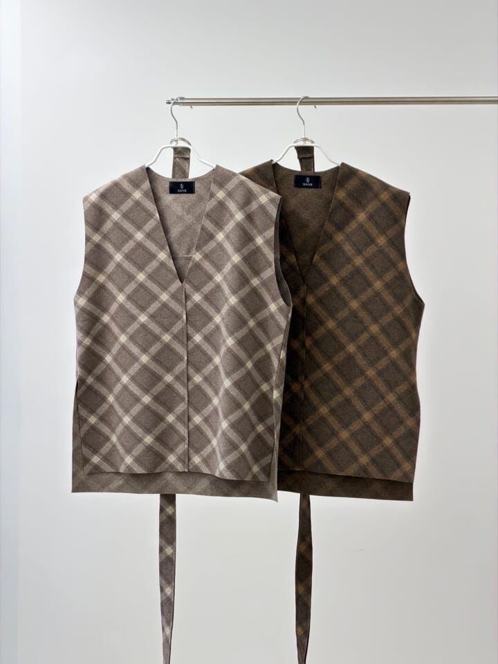 SA5403 綁帶格紋背心