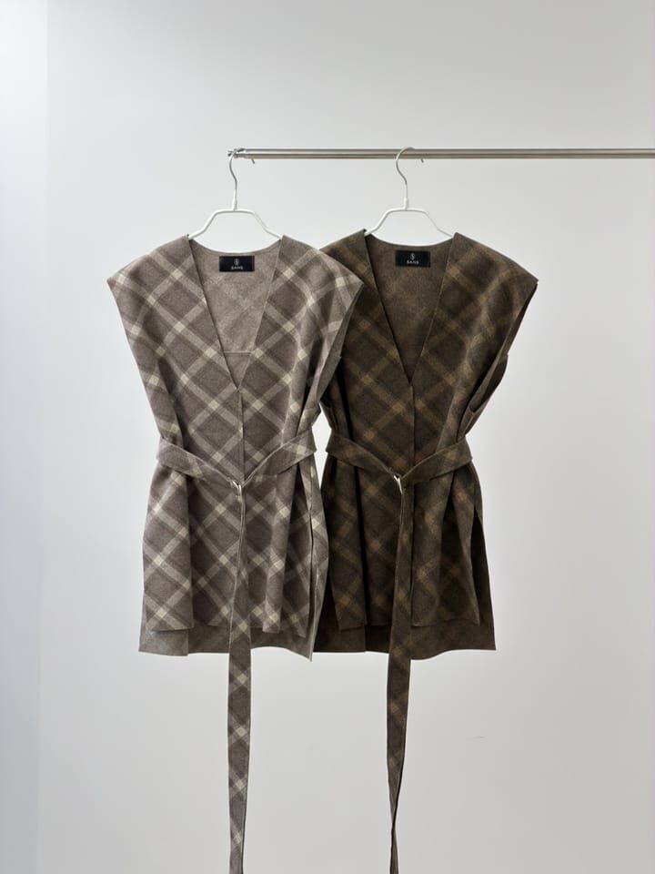 SA5403 綁帶格紋背心