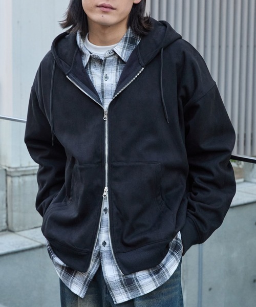 KTQ STORE ‧ MONO-MART 麂皮絨質感 雙拉鍊連帽外套 四色