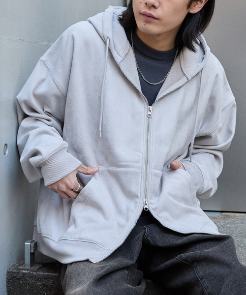 KTQ STORE ‧ MONO-MART 麂皮絨質感 雙拉鍊連帽外套 四色