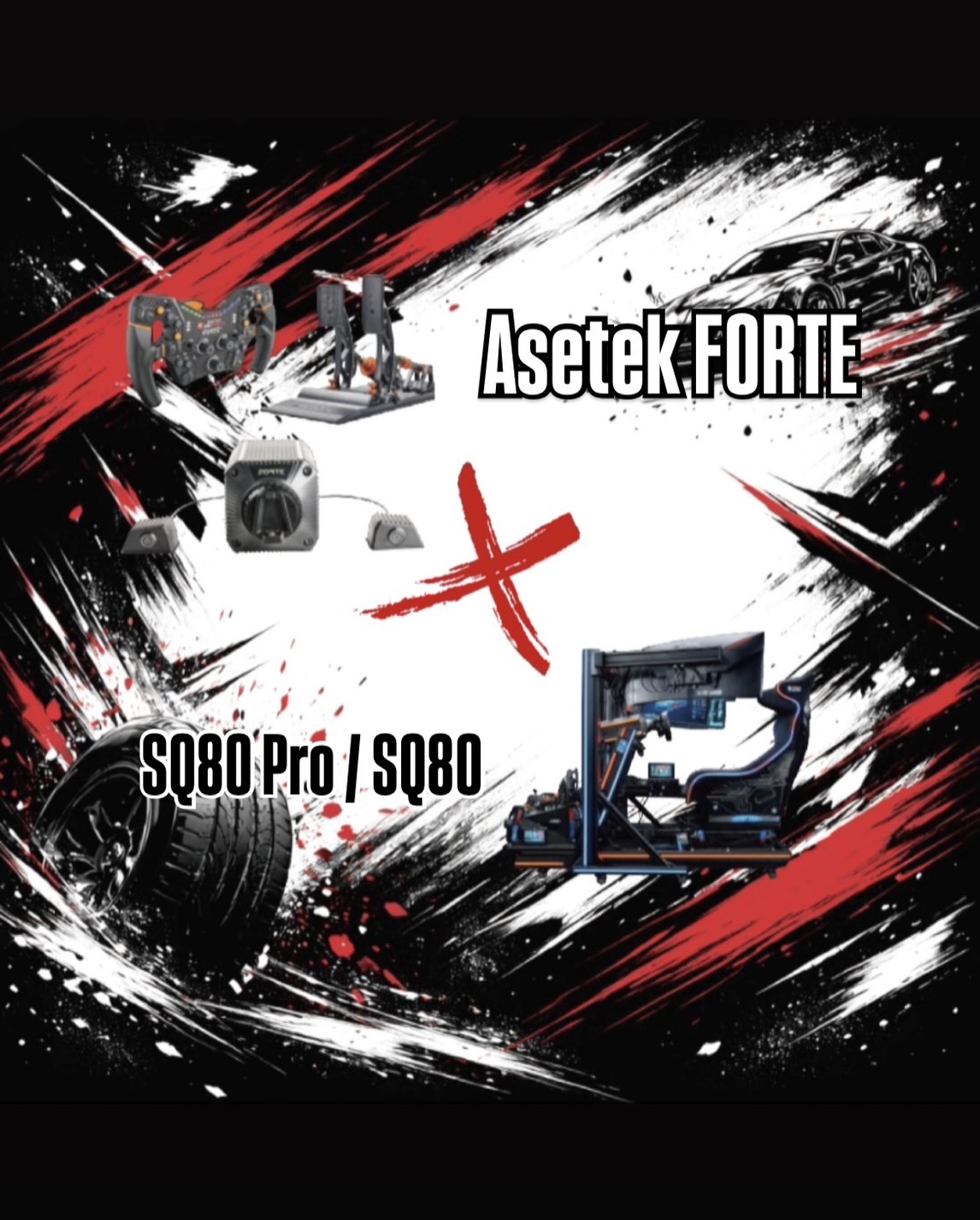 Asetek SimSport  Forte® Formula Bundle X SQ80 Pro cockpit