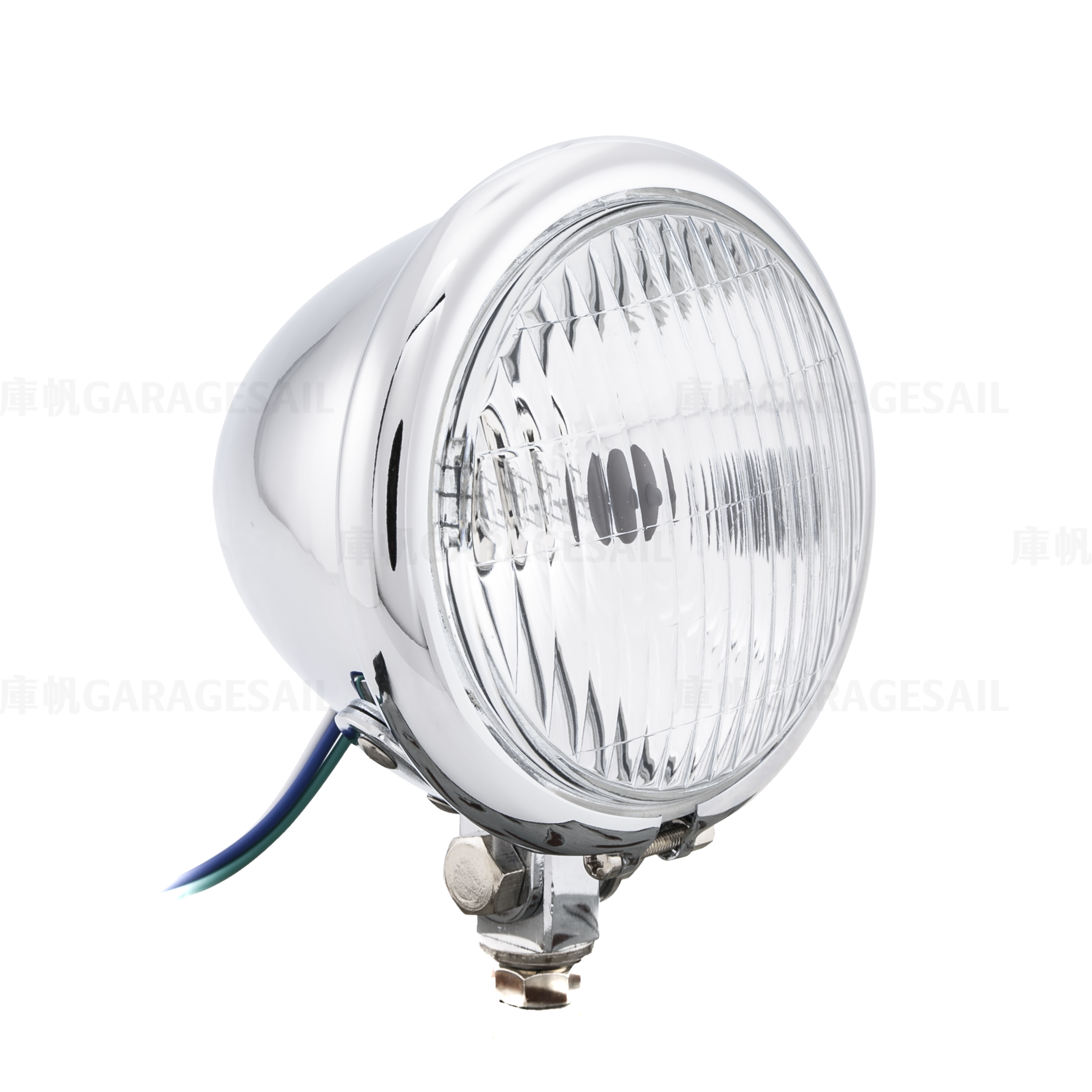 4.5吋圓 下鎖式 大燈 電鍍銀