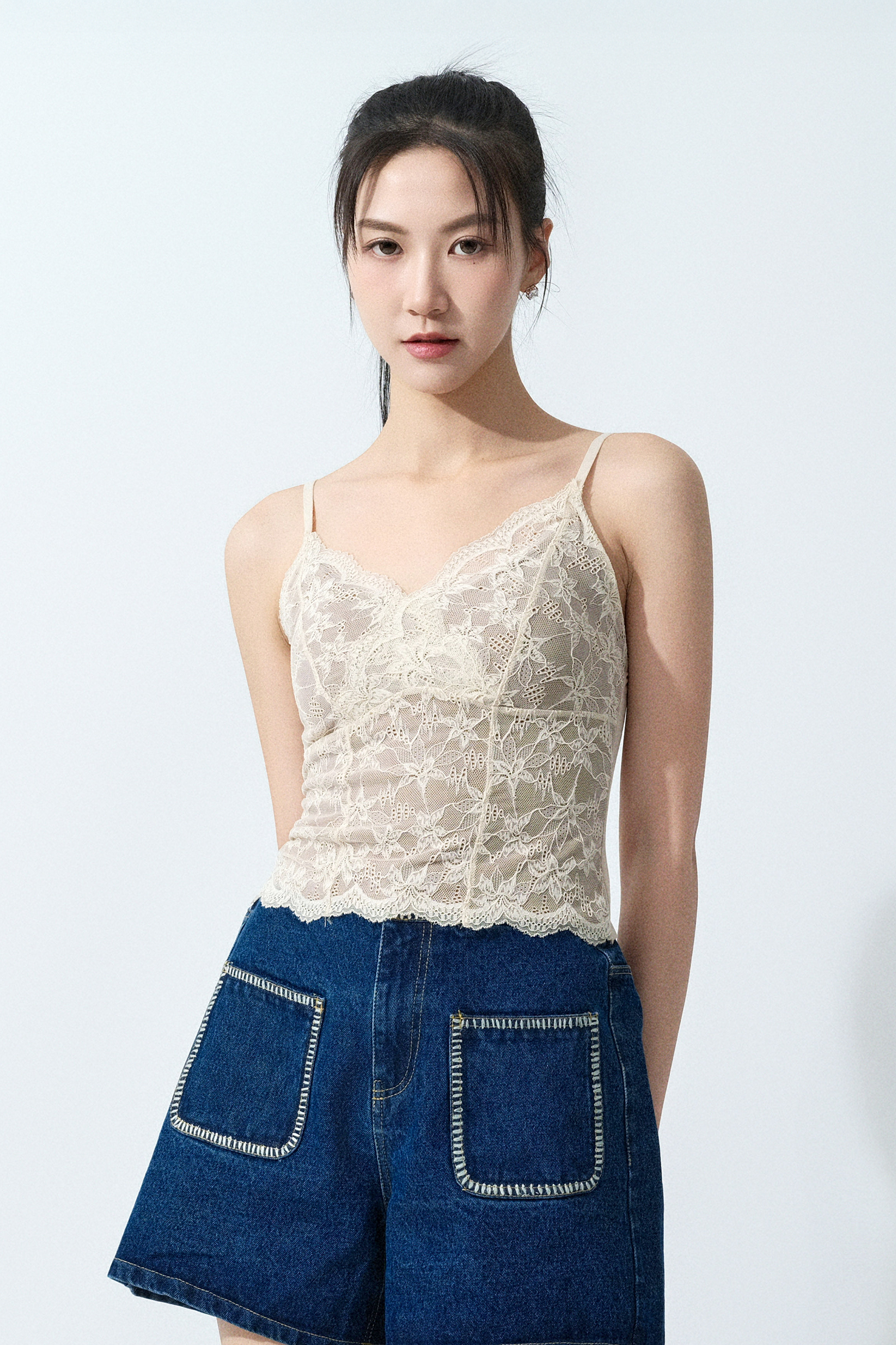 彈性蕾絲bra top (預購產品）