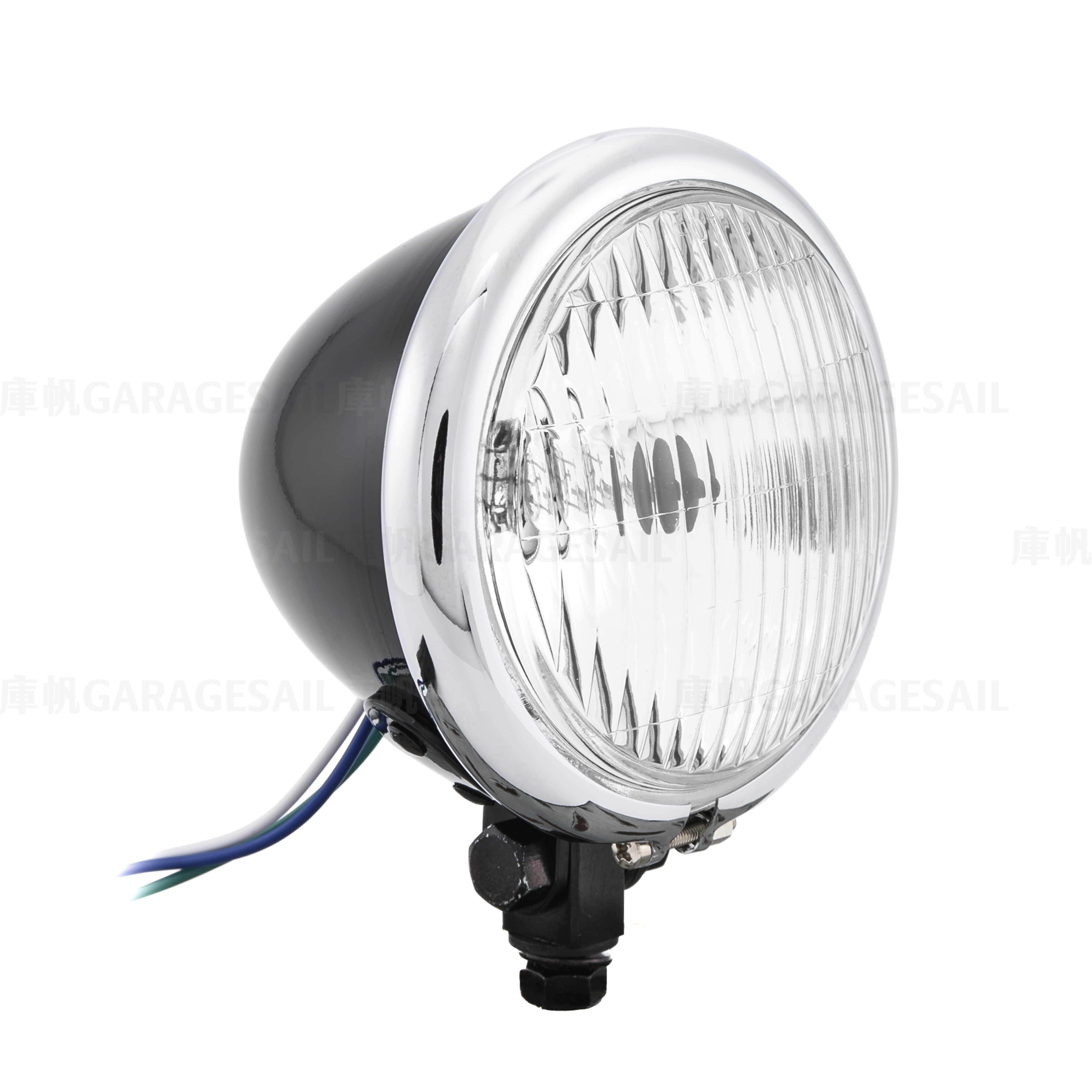 4.5吋圓 下鎖式 大燈 黑銀