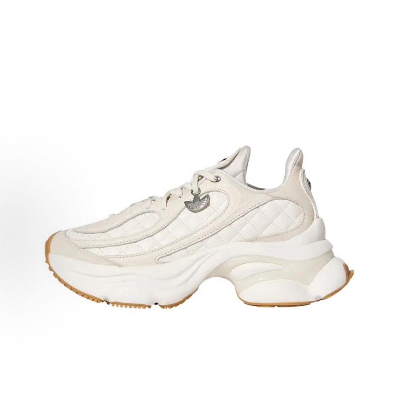 （宋雨琦同款）ADIDAS OZVENUZ 小香風 菱格紋 奶油白 米白 焦糖底 蝴蝶鞋 女鞋 HQ2643