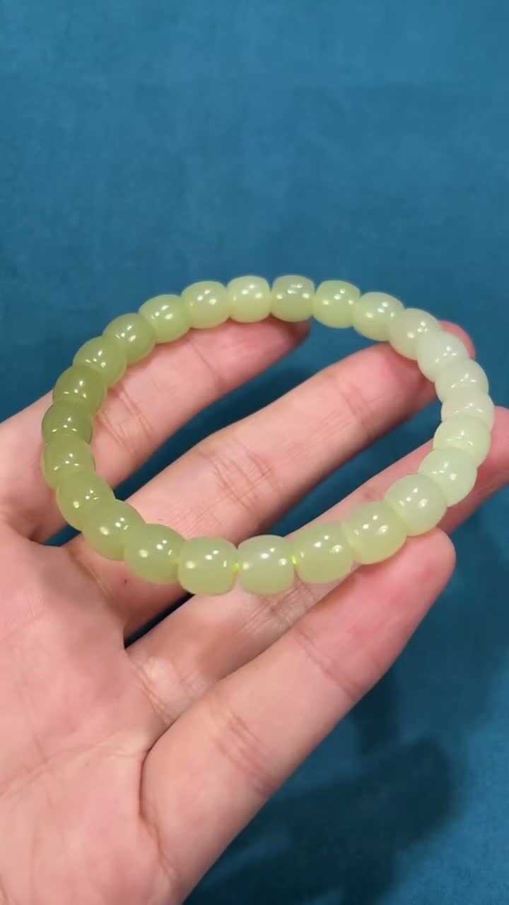 122624 和田玉青海料黃口直切手鏈